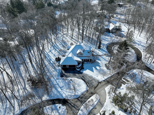 view of snowy aerial view