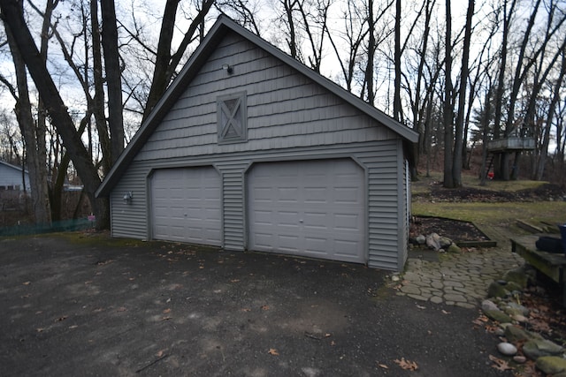 view of garage