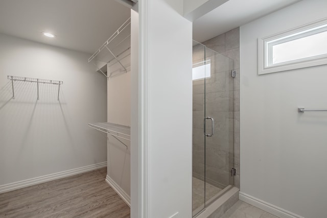 bathroom featuring walk in shower