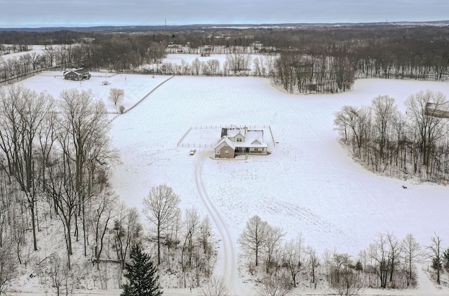 view of snowy aerial view