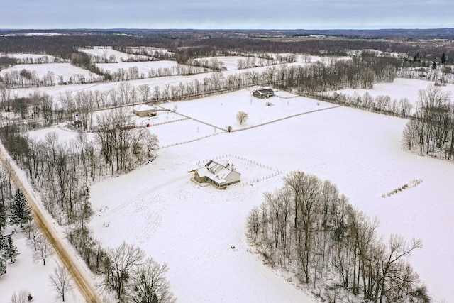 view of snowy aerial view