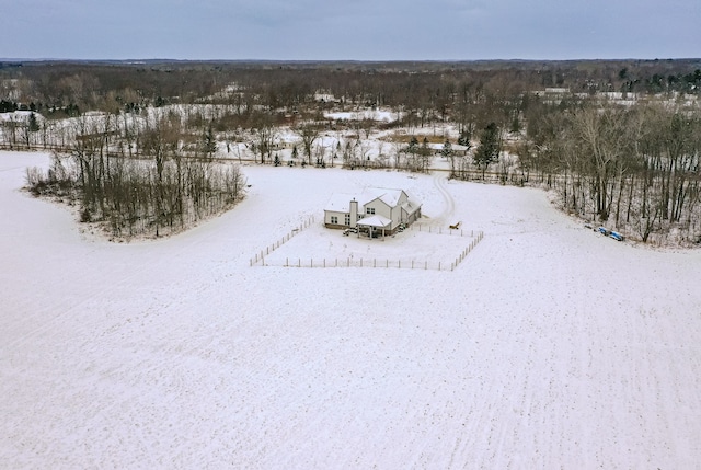 view of snowy aerial view