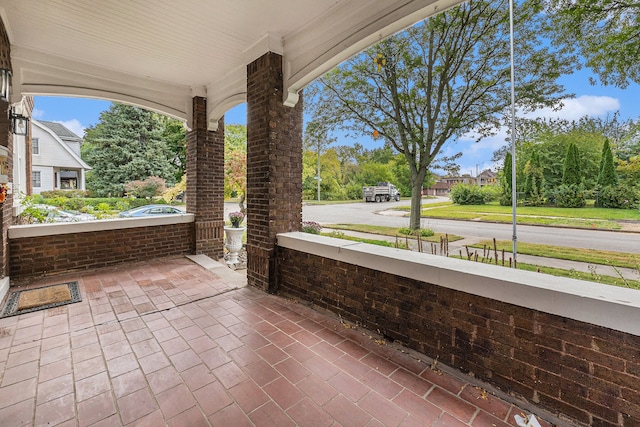 view of patio featuring covered porch