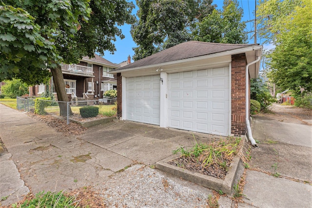 view of garage