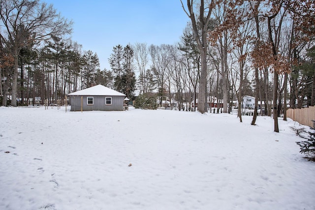 view of snowy yard