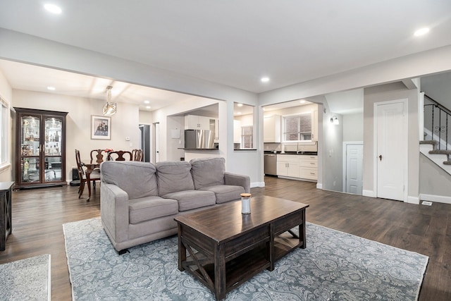 living room featuring hardwood / wood-style floors