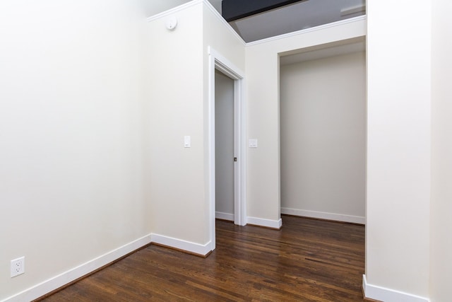 interior space with dark hardwood / wood-style flooring