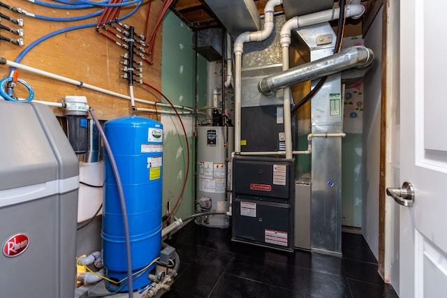 utility room with water heater