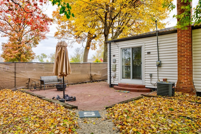 view of patio / terrace with central air condition unit