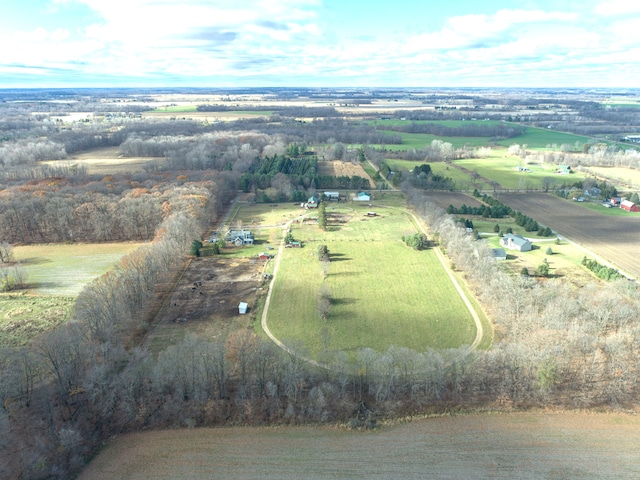 drone / aerial view featuring a rural view