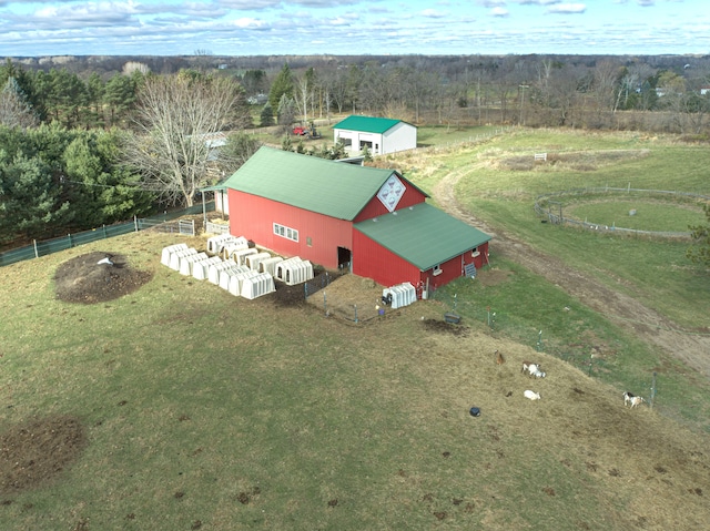 drone / aerial view featuring a rural view