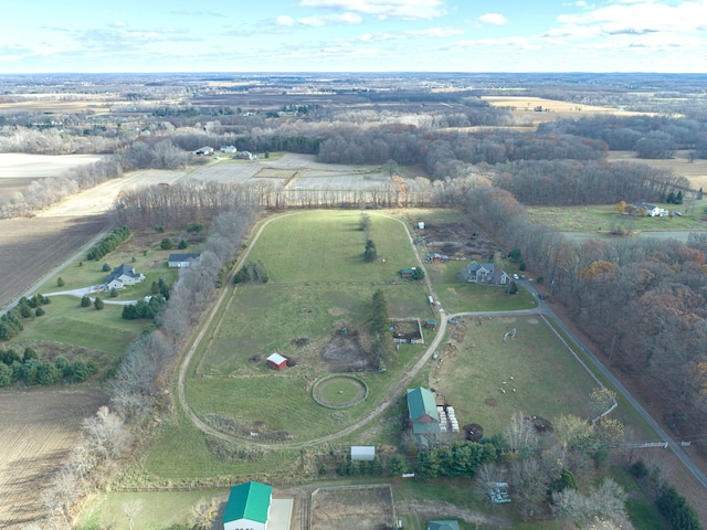 drone / aerial view with a rural view