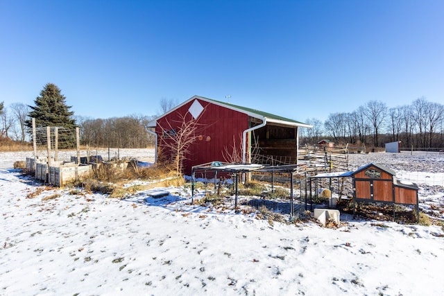 view of snow covered structure