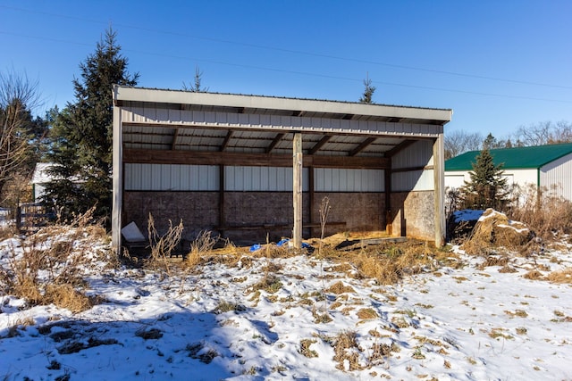 view of snow covered structure