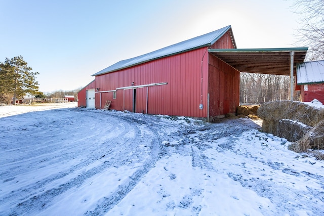 view of snow covered structure