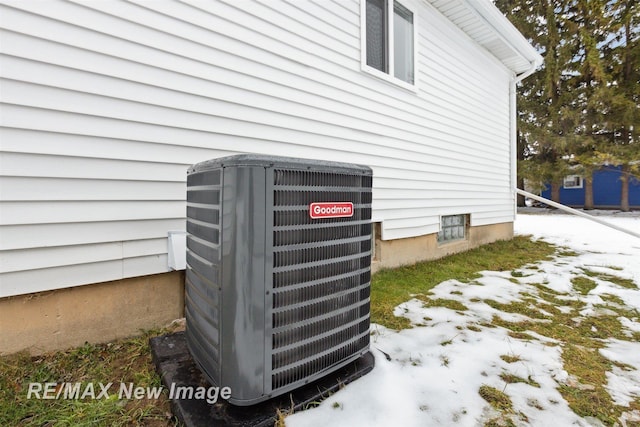 exterior details with central air condition unit