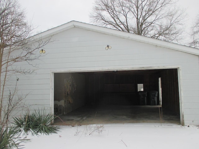 view of garage