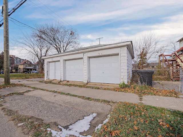 view of garage