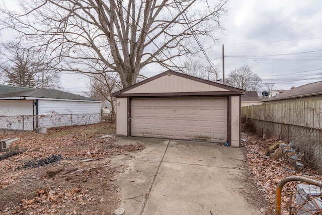 view of garage