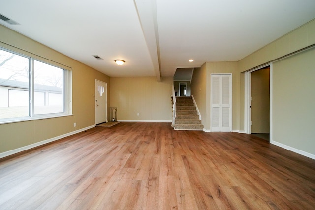 empty room featuring light wood-type flooring