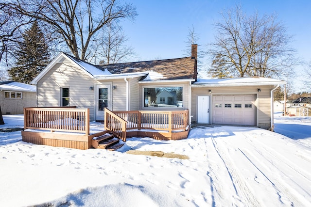 single story home with a garage