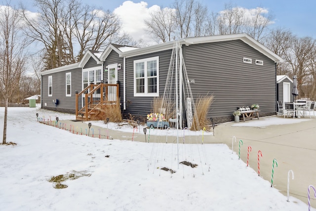 view of snowy exterior