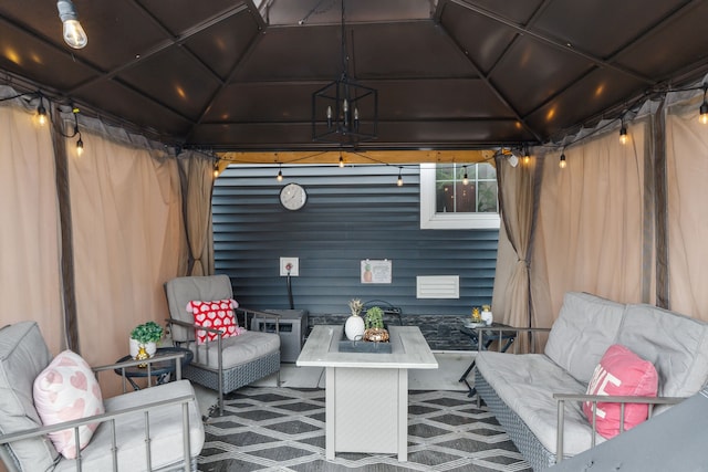 view of patio / terrace featuring a gazebo and an outdoor living space