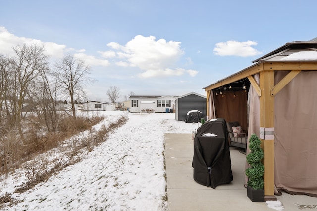 view of snowy yard