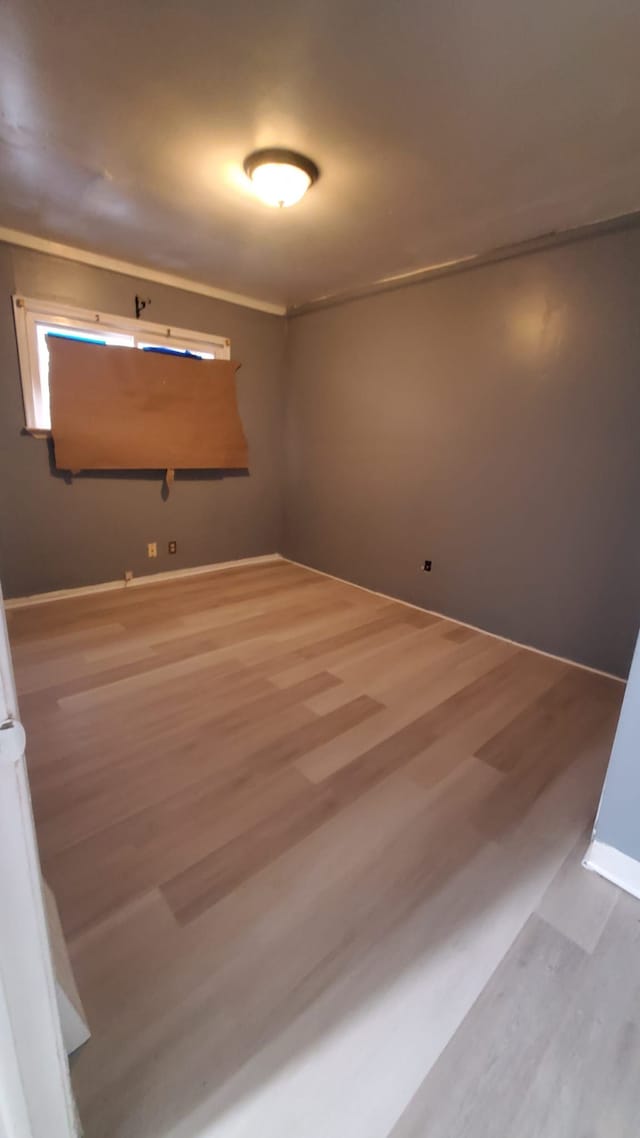 spare room featuring wood-type flooring