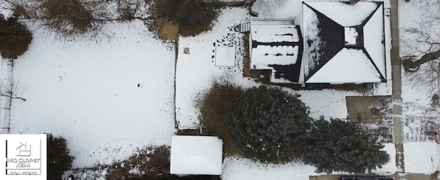 view of snowy aerial view