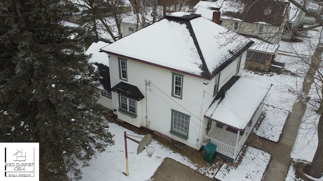 view of snowy aerial view