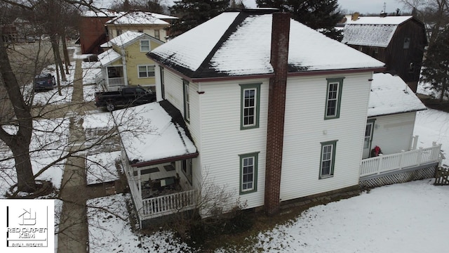 view of snowy exterior