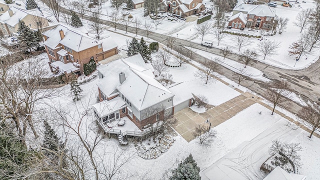 view of snowy aerial view