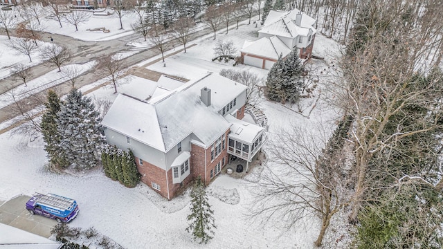 view of snowy aerial view