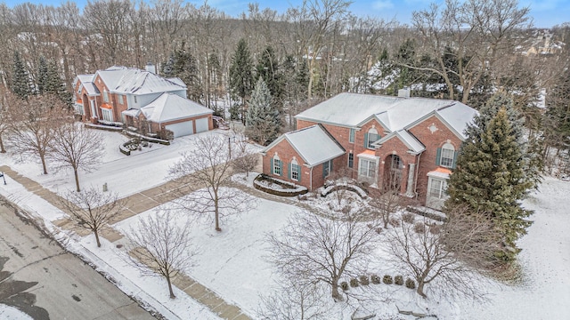 view of snowy aerial view