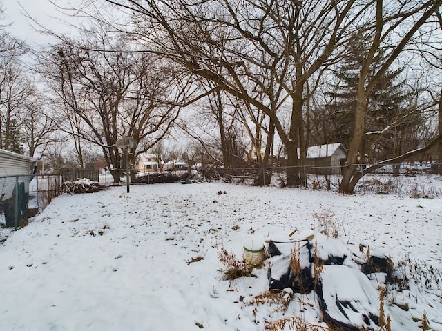 view of snowy yard