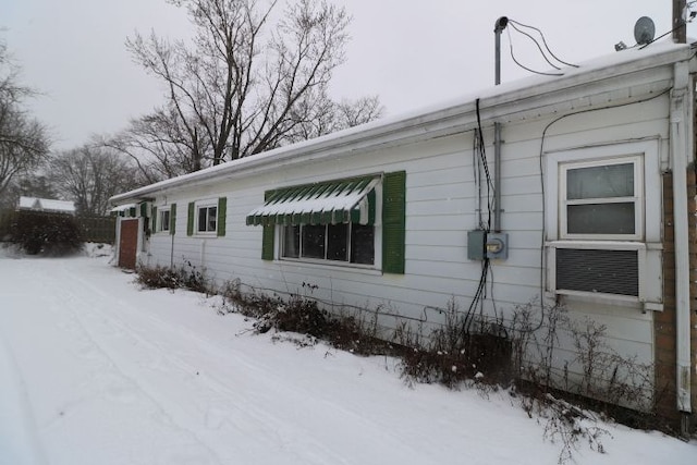 view of snowy exterior