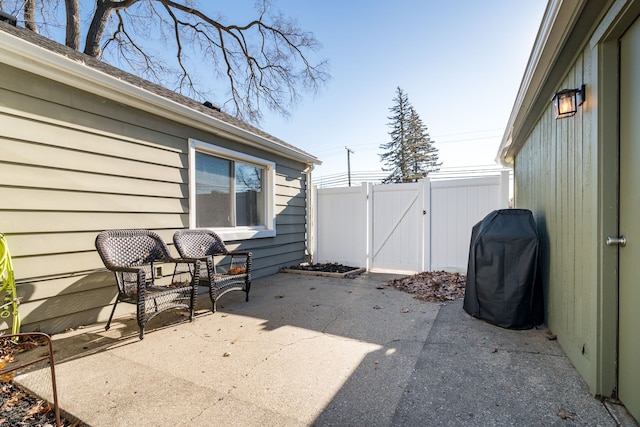 view of patio featuring area for grilling