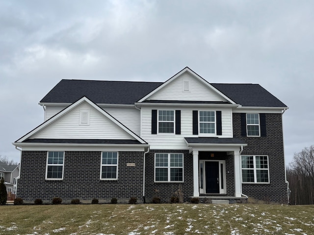 view of front of house with a front yard