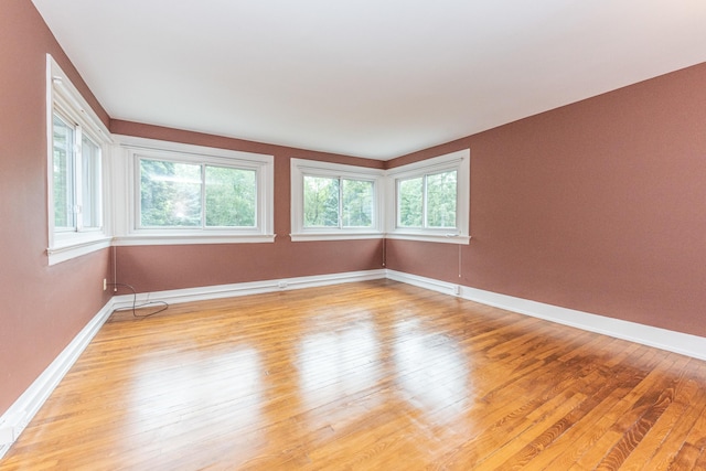 spare room with light wood-type flooring