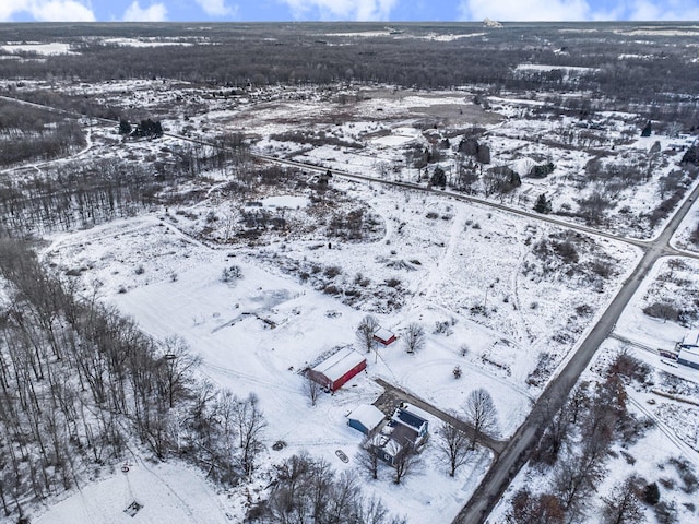 view of snowy aerial view