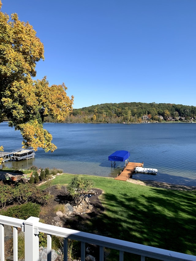 water view featuring a boat dock