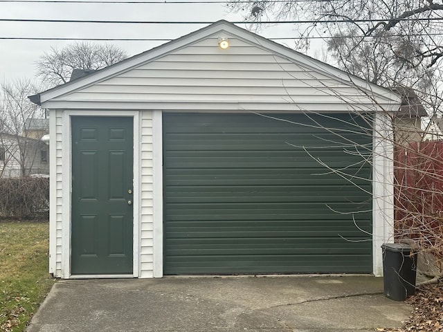 view of garage