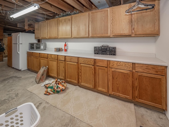 kitchen featuring white refrigerator