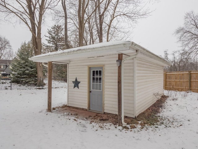 view of snow covered structure