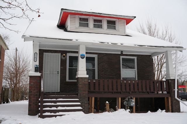 view of front of property with covered porch