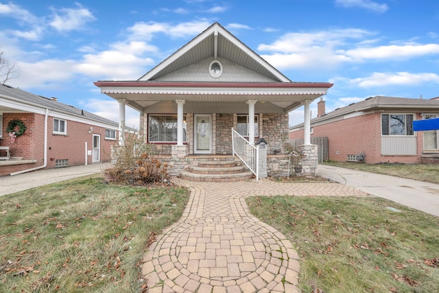 view of front of property with a porch