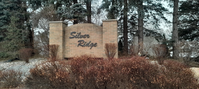 view of community sign