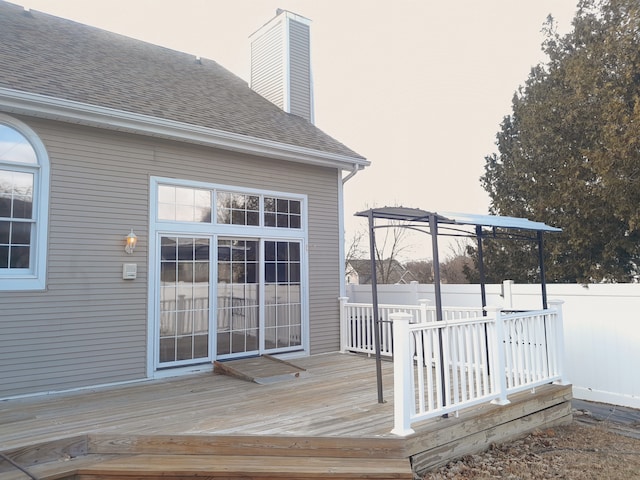 wooden deck with fence