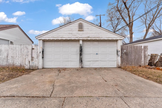 view of garage